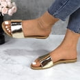 thumbnail image 2 of GJPBGK Women's Flat Slide Sandals Open Toe One-Band Summer Slip-On Shoes for Beach, Travel & Casual Outfits, 2 of 6