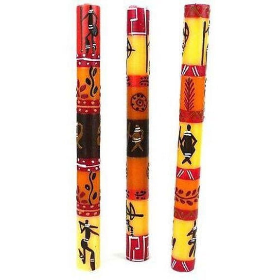 Set of Three Boxed Tall Hand-Painted Candles Damisi Design Nobunto