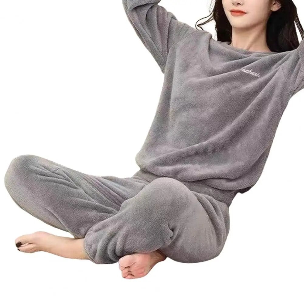 Ensemble pyjama en flanelle pour femme vetements de nuit en velours epais et chaud sweat shirt automne et hiver Walmart