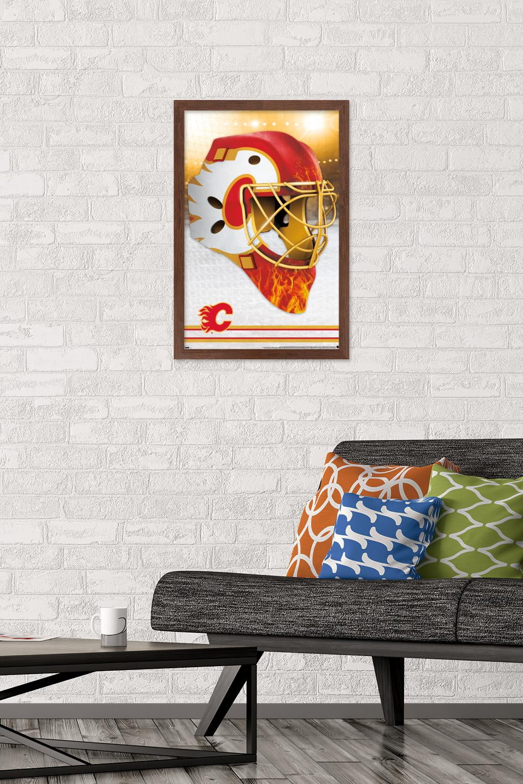 NHL Calgary Flames - Mask 20 Wall Poster, 14.725" x 22.375", Framed
