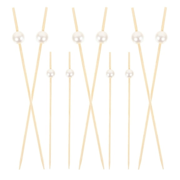 ONAPARTER 100 Pcs String Toothpick Snacks Appetizer Toothpicks for Sandwiches Handmade Sticks Cocktail Food Fruit Skewers （White）