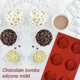 thumbnail image 3 of [Paquete de 2] Molde de silicona hemisférico grande de 6 orificios: se utiliza para hacer bombas de chocolate caliente, molde para hornear cupcakes sin BPA Forma redonda Molde de media esfera oso de fresa Juguete, 3 of 4