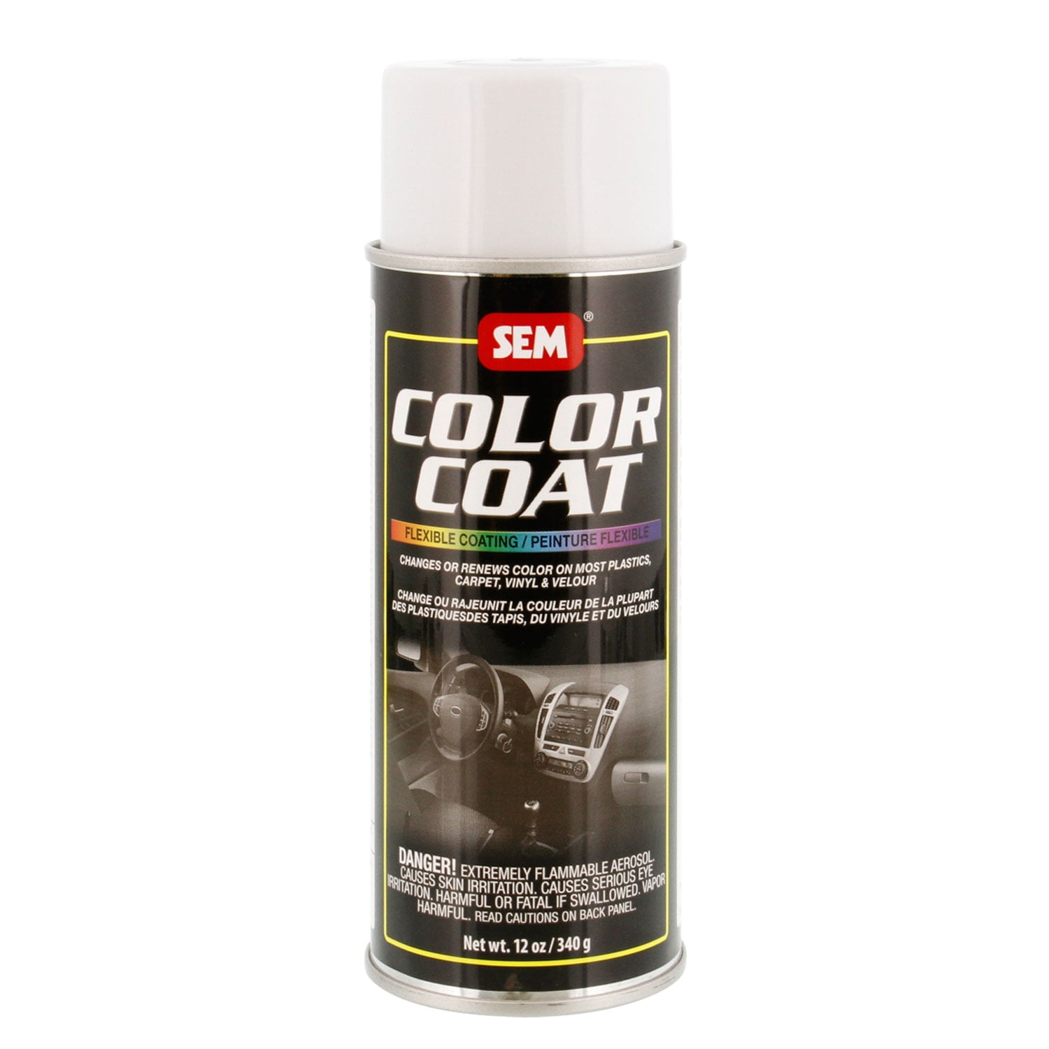 SEM COLOR COAT SUPER WHITE Vinyl Spray Auto Paint 12 oz. SEM 15103 ...