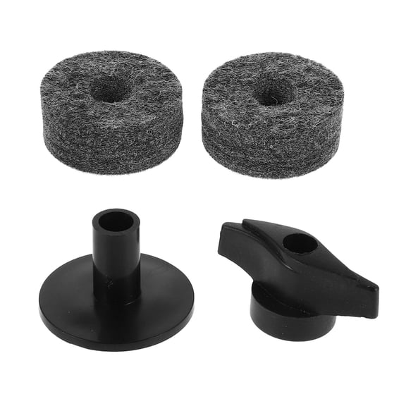 LOLIPPYY Durable Black Drum Accessories Set with Felt Pads for Noise Reduction and Extra Stability 2PCS