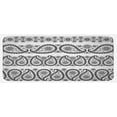 thumbnail image 1 of Paisley Kitchen Mat, Winter Themed Design and Lace Like Ornaments with Flowers and Snowflakes Art, Plush Decorative Kitchen Mat with Non Slip Backing, 47" X 19", Black and White, by Ambesonne, 1 of 1