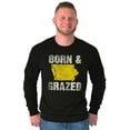 thumbnail image 5 of Iowa Born And Grazed IA Farmer Long Sleeve TShirt Men Women Brisco Brands S, 5 of 6