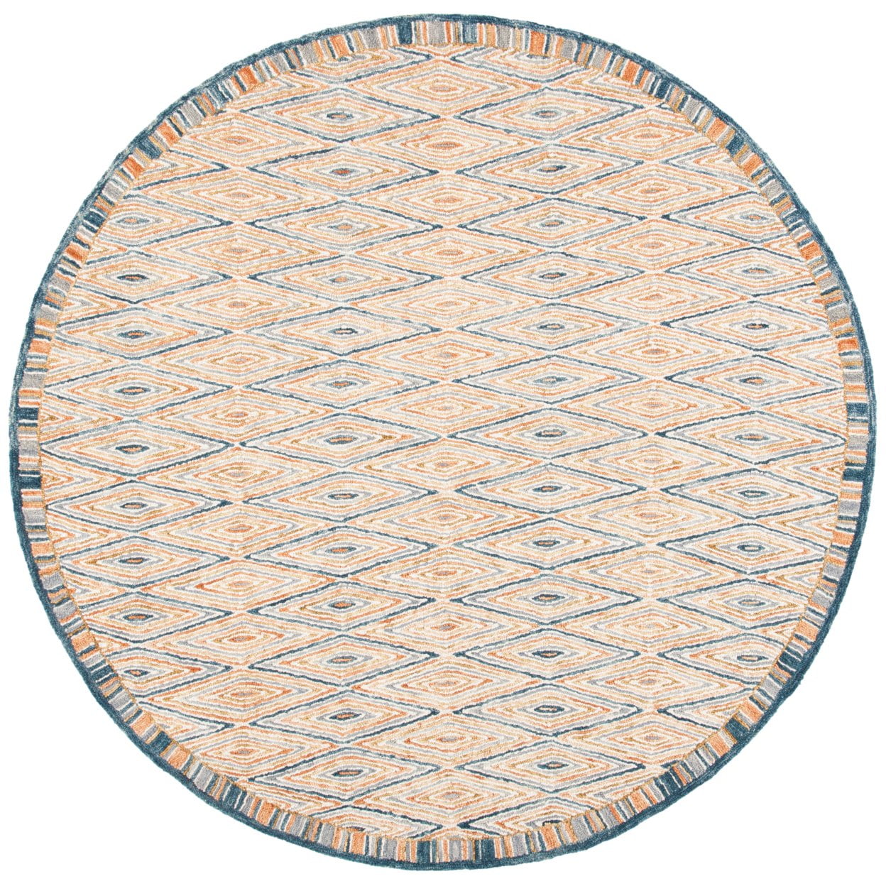 SAFAVIEH Aspen Millicent Geometric Diamonds Wool Area Rug, Gold/Rust, 5' x 8'