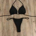 thumbnail image 3 of Bikini Set Bandage Solid Brazilian Swimwear Swimsuit Padded Thong Bathing Suits, 3 of 5