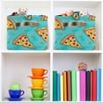 thumbnail image 7 of Cartoon Pizza Storage Basket with Handles Collapsible Storage Bins Canvas Fabric Storage Organizer for Shelves Closet Bedroom Living Room 1Pack Decor Gifts, 7 of 7