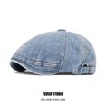 thumbnail image 2 of Gorra de mezclilla lavada plana para hombre, gorra ajustable Gatsby Newsboy, 2 of 2