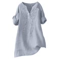 thumbnail image 5 of IYYVV Boho Embroidered Tops for Women 3/4 Sleeve Length Peasant Shirts Plus Size Summer Dressy Casual Blouses 2026 Light Blue M, 5 of 6