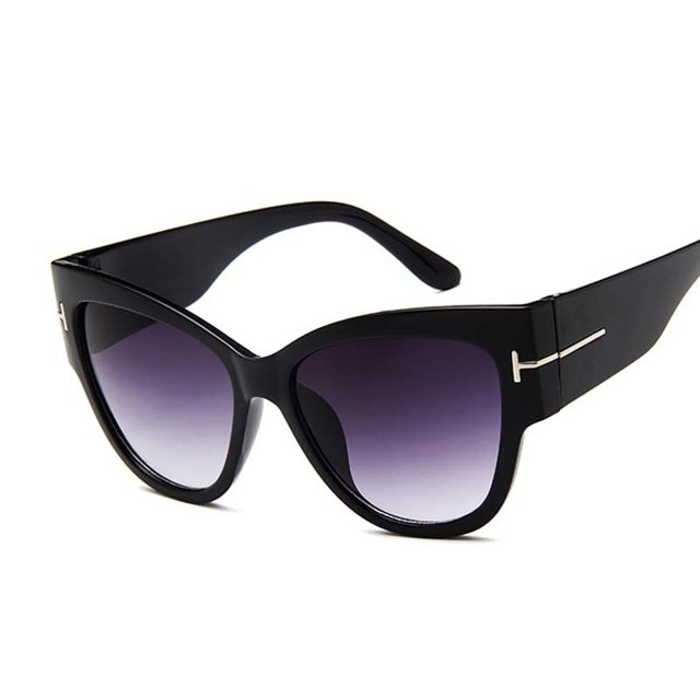 Gafas De Sol De ojo De gato para mujer, marca Vintage, tonos negros, gafas De Sol con degradado, gafas De Sol femeninas geniales De diseñador De una pieza, gafas De Sol femeninas Tan Jianjun unisex