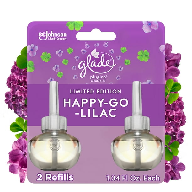 Glade Plugins Scented Oil Refill, HappyGoLilac Scent, Infused with