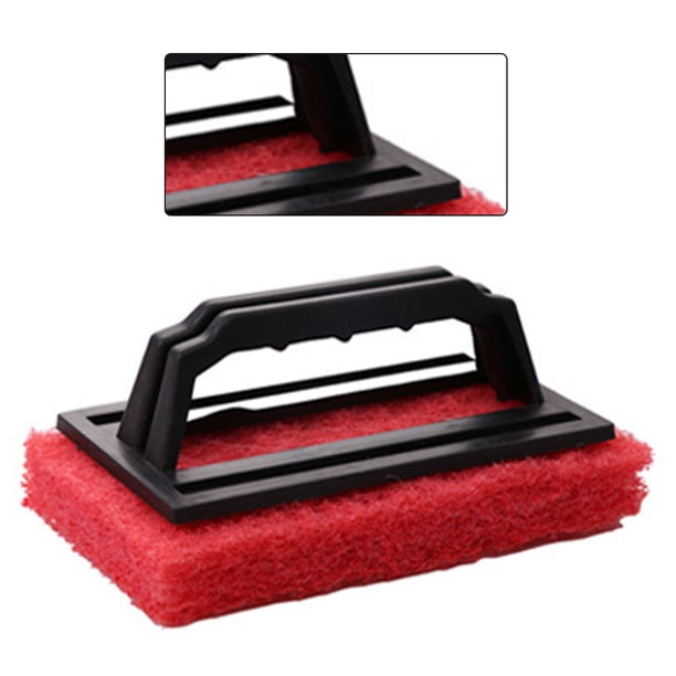 Inteprter Cepillo de esponja de cocina con mango, herramienta para quitar manchas en el hogar, para azulejos, bañera, fregadero de vidrio Cocina y Comedor Rojo Inteprter HA001133-03