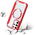 thumbnail image 4 of For Samsung Galaxy S24 Plus /S24+ Flap Wallet Case Credit Card Pouch, Clear TPU Back Hard [Magnetic Circle] Compatible with Magsafe Cover ,Xpm Phone Case [ Red ], 4 of 10