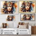 thumbnail image 4 of Designart "Pharaoh's Beauty Gold and Blue Egyptian Woman IV" Landscapes Framed Wall Art - Traditional Gold Egypt Living Room Framed Canvas Art, 4 of 6