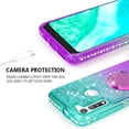 thumbnail image 5 of Compatible for Moto G Fast Case Liquid Floating Quicksand with Diamond Ring Stand for Magnetic Car Mount and Lanyard - Purple on Teal, 5 of 5