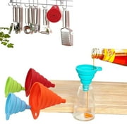 Kitchen Funnel Set Small and Large, Kitchen Gadgets Accessories Foldable Silicone Collapsible Funnels for Filling Water Bottle Liquid Transfer Food Grade 8 Pack