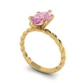 thumbnail image 2 of Clara Pucci 14K Yellow Gold 2ct Pink Solitaire Ring for Women, 2 of 7