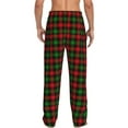 thumbnail image 3 of Green Red Plaid Men'S Pajama Pants Soft Sleep Lounge Pants Pjs Bottoms With Pockets 3x-Large, 3 of 6