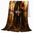 thumbnail image 2 of Autumn Sunflower Dog Portrait, Peaceful Pet Portrait Pattern, Warm Flannel Blanket for Living Room and Reading Nook, Dog Lovers Thanksgiving Gift, Pet Lover Home Decor, 2 of 9