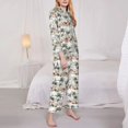 thumbnail image 3 of Balery Flamingo Palm Trees Conjunto de Pijama con Estampado para Mujer, Conjunto de Dos Piezas con Manga Larga, Ropa de Dormir Suave con Bolsillos, Pijamas Cómodos-Large, 3 of 7