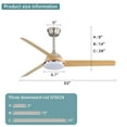 thumbnail image 4 of Sofucor 52" Brushed Nickel Ceiling Fan with LED Light and Remote Control, 4 of 10