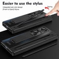 thumbnail image 3 of Dteck Slim Fit for Z Fold 6 Case with S Pen & S Pen Holder, Tempered Glass Screen Protector & Adjustable stand Hinge Protection Shockproof Lightweight Full Protective Cover for Z Fold 6 5G,Black, 3 of 8