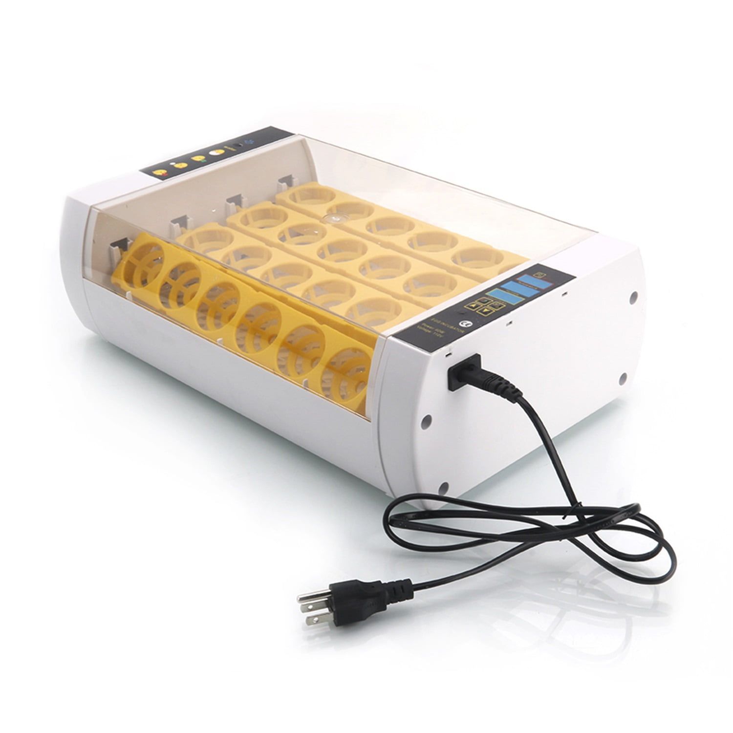 Pefilos 24 pcs Full Automatic Poultry Incubator Thermometer with Egg Candler & Injector Single Supply US Plug Incubator for Reptile Eggs, Yellow & Transpar Pefilos 24 pcs Full Automatic Poultry Incubator Thermometer with Egg Candler & Injector Single Supply US Plug Incubator for Reptile Eggs, Yellow & Transpar