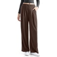 thumbnail image 2 of Women High Waist Loose Casual Pants Straight Sporty Comfortable Pants Brown S, 2 of 5