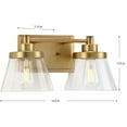 thumbnail image 5 of Progress Lighting Hinton 2-Light Vintage Brass Bath Vanity, 5 of 6
