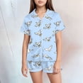 thumbnail image 2 of JUMEYU Pajamas for Girls Sets Pajamas Sets for Girls Pjs Big Kids Summer Sleepwear Size 12-13 (Light Blue,12-13 Years), 2 of 5