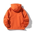 thumbnail image 3 of Windbreakers for Men Casual Loose Fitting Long Sleeved Zippered Hooded Jacket Orange 5XL Men's Windbreaker Jacket, 3 of 7