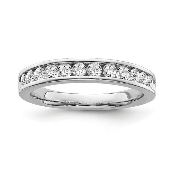 Araiya Fine Jewelry 10K White Gold Round-shape Lab Grown Diamond Wedding Band Ring ( 1/2 cttw, D-F Color, VS Clarity) Size 8