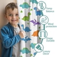 thumbnail image 3 of Blackout Kids Curtains,White Colorful Dinosaurs Clovers Pattern Childrens Insulated Curtains Set Of 2,Bedroom Essentials,Toddler Room Decor 42"x54", 3 of 5
