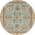 thumbnail image 1 of Ahgly Company Machine Washable Indoor Round Abstract Dark Gold Brown Area Rugs, 8' Round, 1 of 7