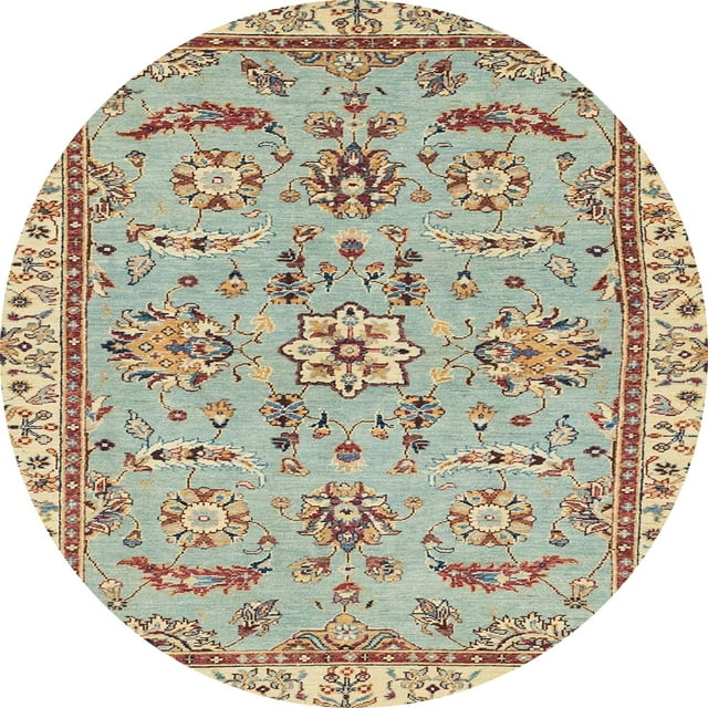 Ahgly Company Tapis d'Intérieur Rond Abstrait Or Foncé Brun Oriental, 3 Pieds Rond