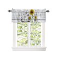 thumbnail image 2 of Kitchen Cafe Valance Curtain for Small Windows,Farmhouse Sunflowers on Shabby Wooden Planks Rod Pocket Short Valances Bees Window Treatment Panel for Living Room/Bedroom/Bathroom,42x18in, 2 of 8