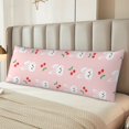 thumbnail image 2 of Fuzoiu Rabbit And Cherry Print Body Pillowcase 20x54 in,Long Pillow Case, Microfiber Body Pillow Cover, Soft and Breathable Pillowcase, 2 of 7