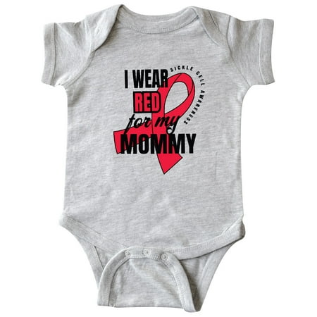 

Inktastic Sickle Cell Awareness I Wear Red For My Mommy Gift Baby Boy or Baby Girl Bodysuit