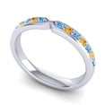 thumbnail image 2 of 0.30 Carat Elegant Round Cut Blue Topaz & Citrine Gemstone Proposal Eternity Band for Women Solid 14K White Gold Size 9 by Diamond-Capitals, 2 of 8