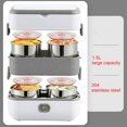 thumbnail image 4 of HLONK Bento Box Lunch Box for Women  Electric Lunch Box Portable Food Warmer Heater  Faster Heated Lunchbox 110V For Office Home Heating Microwave With 304 Stainless Steel Bowl, 4 of 6