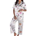 thumbnail image 4 of CQXIDFH Plus Size Pajamas for Women Set Plus Size Halloween Pumpkin Print Short Sleeve Top with Long Pants Set Fall Sleepwear Soft PJ Loungewear Sleepwear, 4 of 5