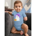 thumbnail image 2 of Fluffy Ghost W Pumpkin Bodysuit Infant -Image by Shutterstock,  Newborn, 2 of 4