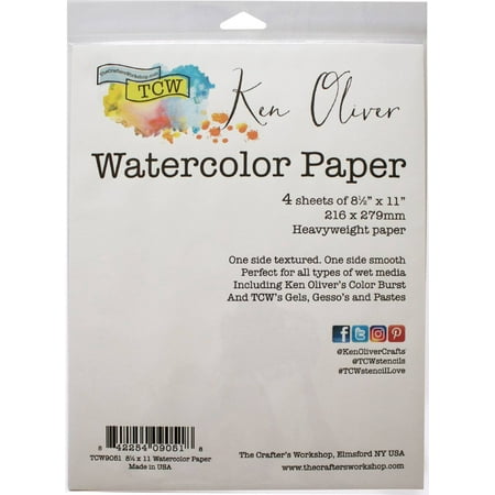 UPC: 0842254090518 | Ken Oliver Watercolor Paper Pack 8.5 X11  4/Pkg