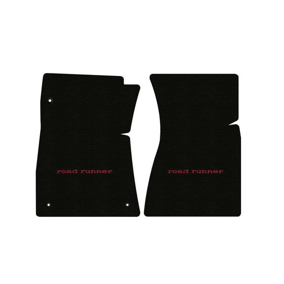 Lloyd Mats LogoMat Custom-Fit 2PC Carpet Floor Mats for 1971-1975 Plymouth Road Runner w/Bench Seat, Black