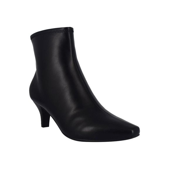 IMPO Womens Black Cushioned Stretch Naja Pointed Toe Kitten Heel Zip-Up Dress Booties 11 M