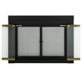 thumbnail image 3 of Pleasant Hearth Arrington Black with Gold Trim Fireplace Glass Firescreen Doors- Medium, 3 of 12
