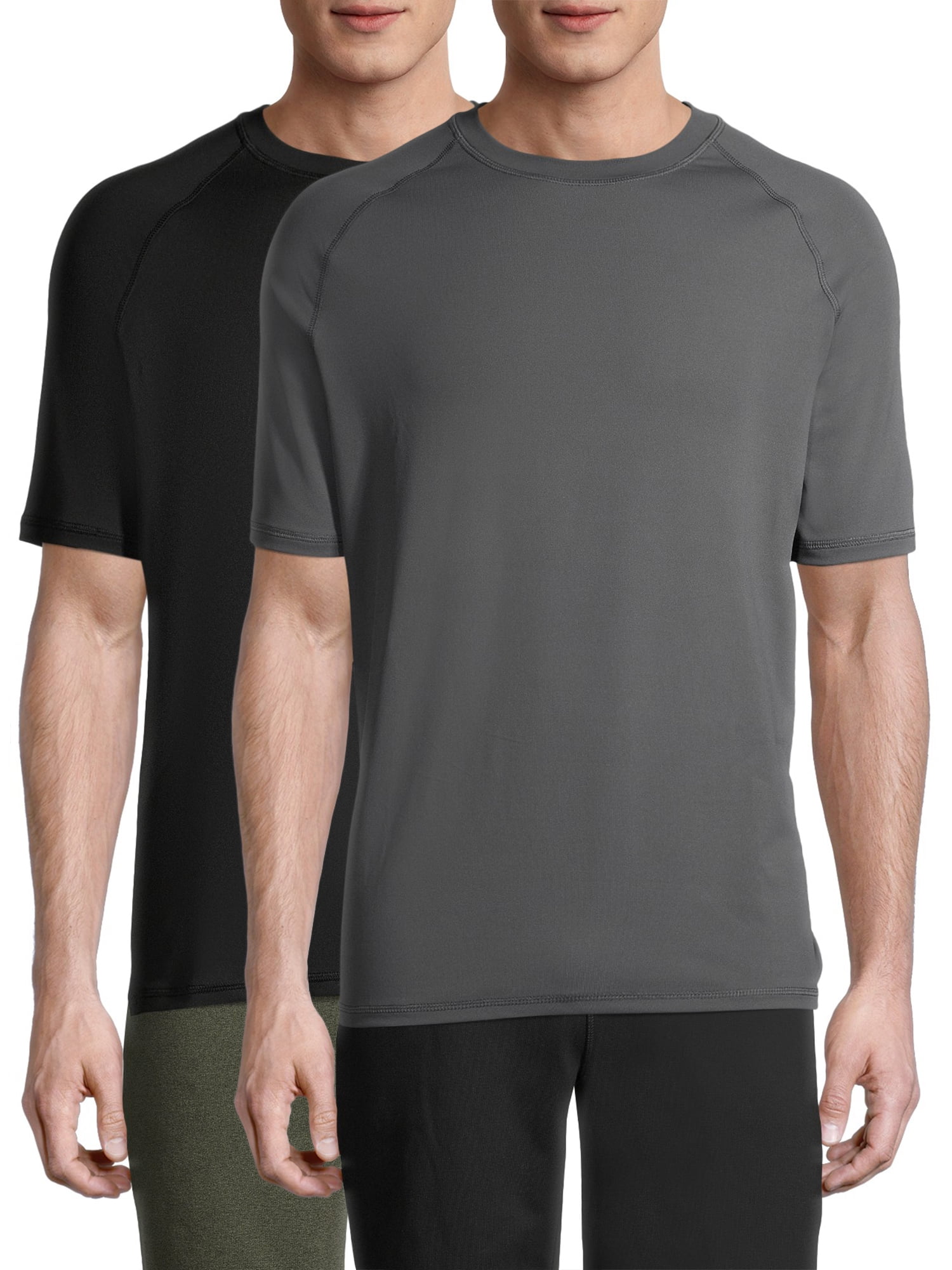 Crew Neck Polyester Spandex Rash Guard (Big & Tall), 2 Count, 2