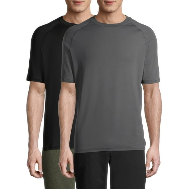 Crew Neck Polyester Spandex Rash Guard (Big & Tall), 2 Count, 2